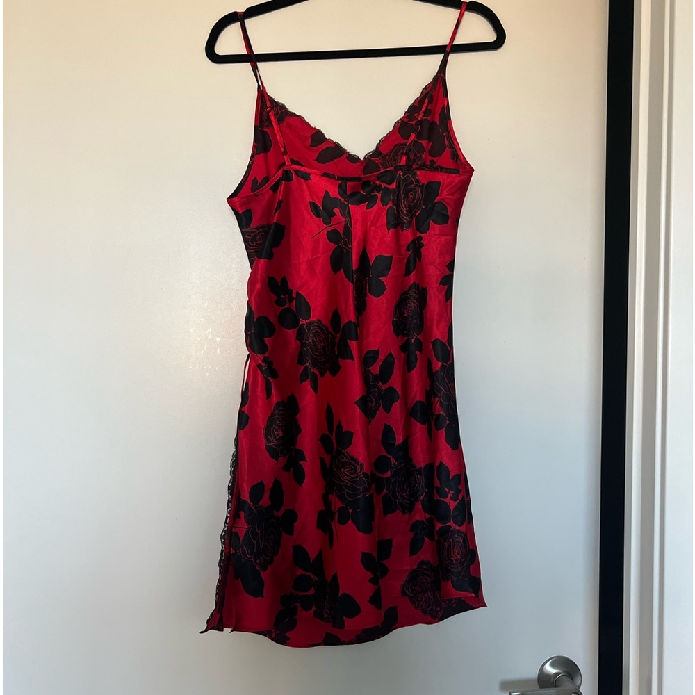 red flower dress